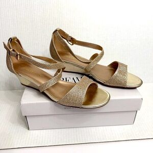 Dream Paris Women’s Elegant Gold Ankle Strap Wedge Comfort Sandals Shoes